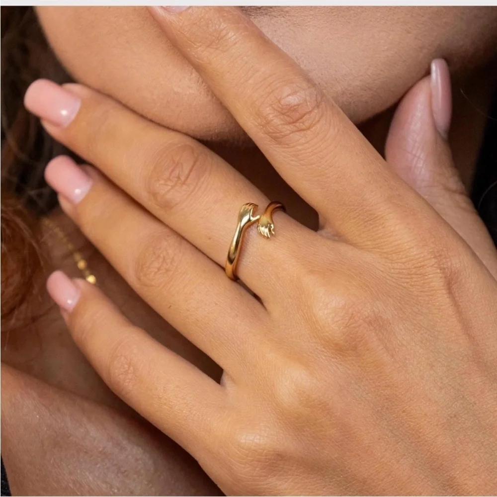 Anthropologie Gold Embrace Hug Ring